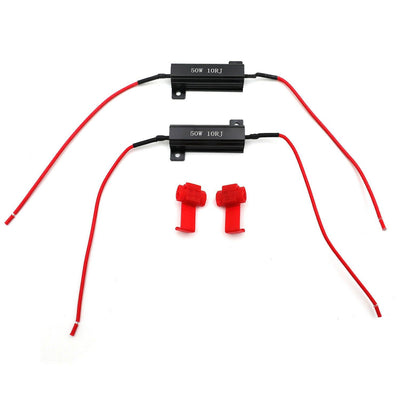 Black 2x Load Resistor Resistance LED Indicator DRL Turn Signal 50Watt 10 ohm - Moto Life Products