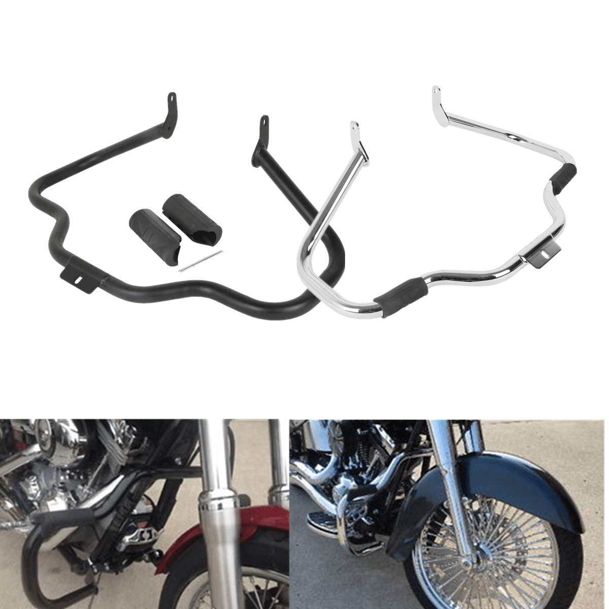 Mustache Engine Guard Crash Bar 1 1/4 Foot Pegs Fit For Harley Softail 2000-2017 - Moto Life Products