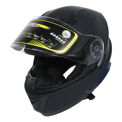Matte Black DOT Dual Visor Full Face Flip Up Motorcycle Off-road Helmet M L XL - Moto Life Products