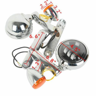 4.5" Spot Passing Fog Light Turn Signals Bracket For Harley Street Glide 94-2022 - Moto Life Products