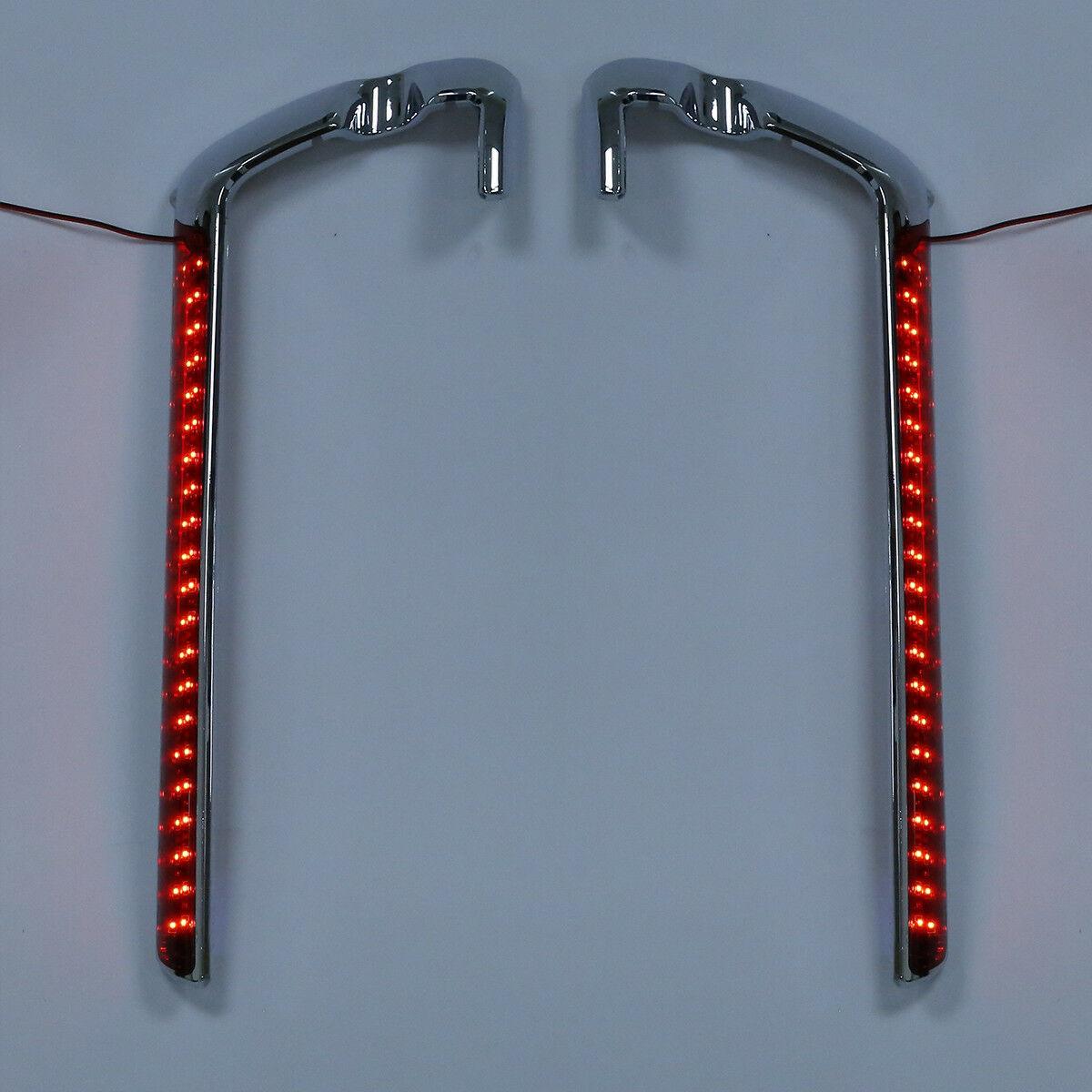 Chrome Saddlebags LED Side Marker Light Red Lens Fit For Harley Touring 14-21 - Moto Life Products