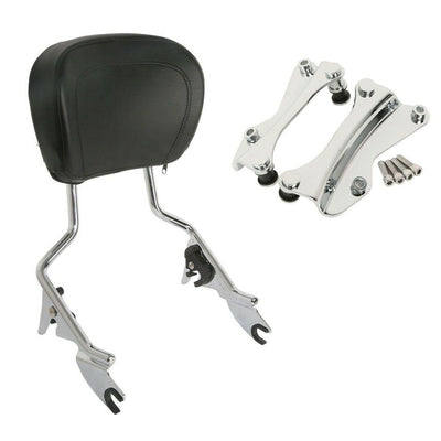 4 Point Docking Kit Backrest Sissy Bar + Pad Fit For Harley Street Glide 2014-Up - Moto Life Products