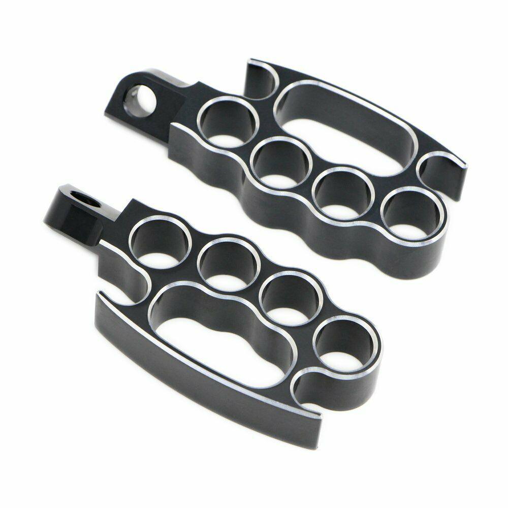 Motorcycle Foot Pegs Footrest for Harley Dyna Sportster Softail Cat Prints Style - Moto Life Products