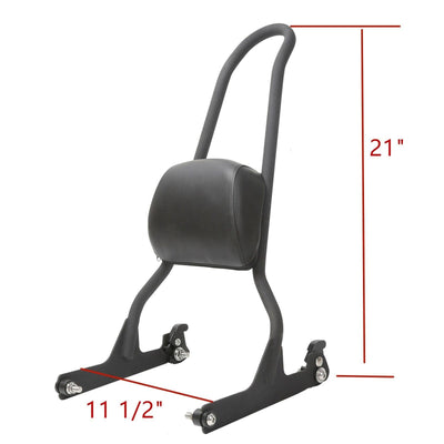 One-Piece Black Backrest Tall Sissy Bar For Harley Softail 06-17 US - Moto Life Products
