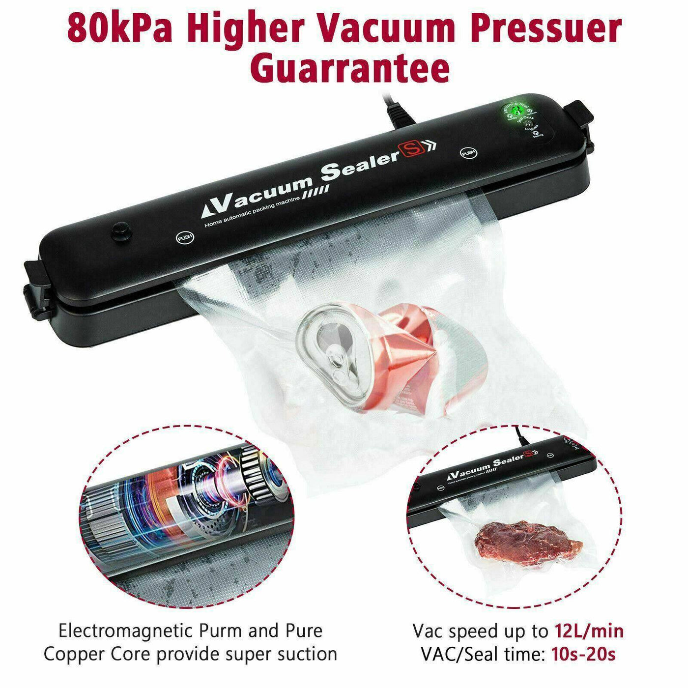 Vacuum Sealer Machine Food Preservation Storage Saver Automatic With Seal Bag - Moto Life Products