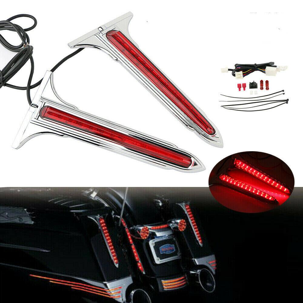 Motorcycle Chrome Spear Saddlebag Side LED Tail Light For Harley Davidson 93-13 - Moto Life Products