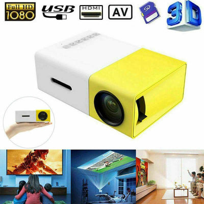 1080P HD Theater Projector Cinema LED LCD Home Mini Projector  USB HDMI AV SD 616361711259 - Moto Life Products