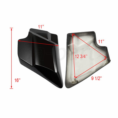 Black Stretched Left Right Side Covers Panel Fit for Harley Touring 2009-2022 - Moto Life Products
