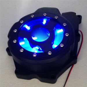 Blue LED Black Left Engine Stator Cover See Through For Yamaha 2006-2014 YZF-R6 - Moto Life Products