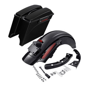 5" Stretched Saddlebags & LED Fender Fit For Harley CVO Touring Road Glide 09-13 - Moto Life Products