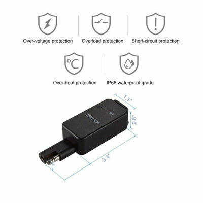 SAE To USB Adapter Motorcycle Dual USB Charger W/Quick Disconnect Plug for GPS - Moto Life Products