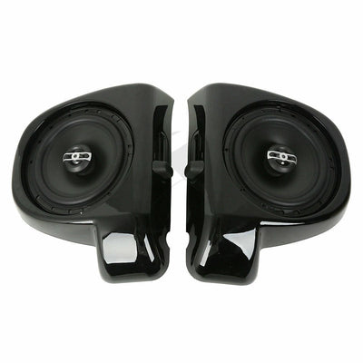 Black 6.5" Lower Vented Fairing Speaker Glove Box Fit For Harley Touring 14-21 - Moto Life Products