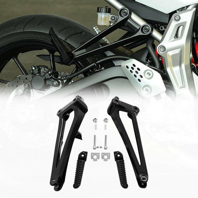 Passenger Rear Footpegs Footrest w/ Bracket Kit For Yamaha YZFR1 2009-2014 Black - Moto Life Products