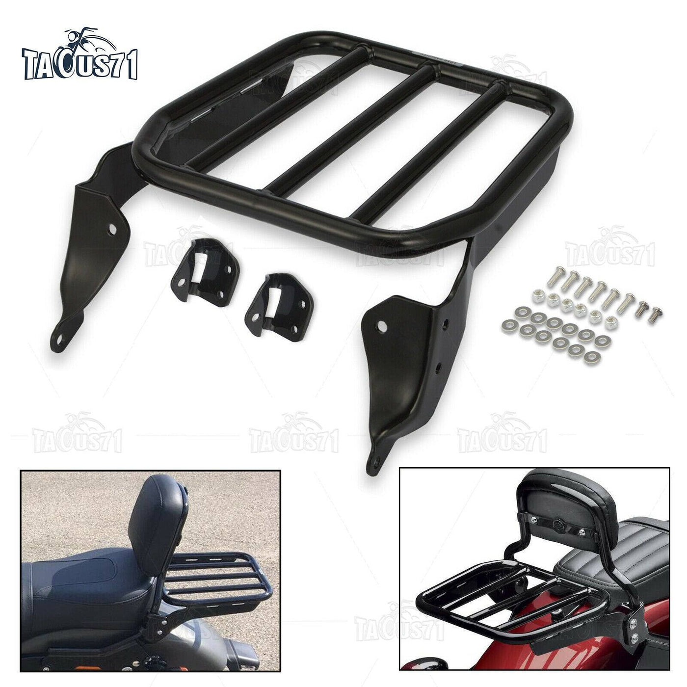 Sissy Bar Backrest&Sport Rack&Docking Hardware For Harley Softail Street Bob 18+ - Moto Life Products