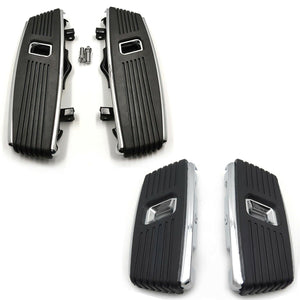 Chrome Front Rear Hana Square Floorboard Kit For Harley 86-19 Touring FLHR FLHX - Moto Life Products