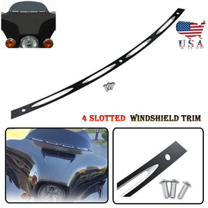 Black 4 Slot Windshield Trim Batwing Fairing For Harley Touring Electra Glide - Moto Life Products