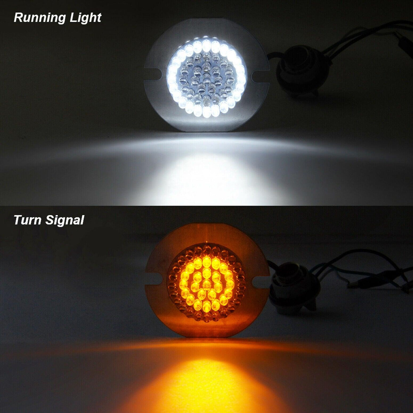3 1/4" 1157 LED Turn Signal Light Inserts SMD Amber White Fit for Harley Touring - Moto Life Products