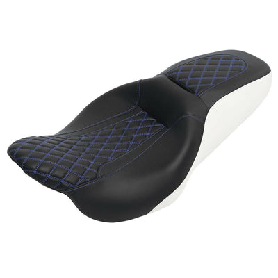 Black White Driver Passenger Seat Fit For Harley Touring Road King Glide 2009-Up - Moto Life Products