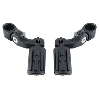 1-1/4" Matte Black Short Angled Highway Engine Guard Foot Pegs Mount For Harley - Moto Life Products
