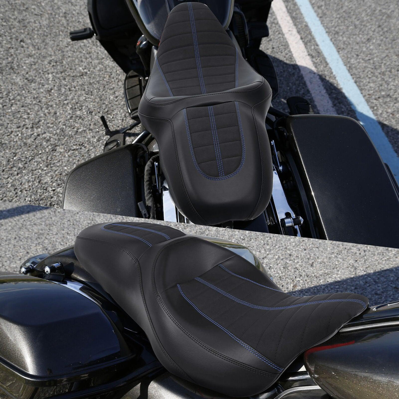 Black Rider Passenger Seat Fit For Harley Touring Road King Electra Glide 09-22 - Moto Life Products