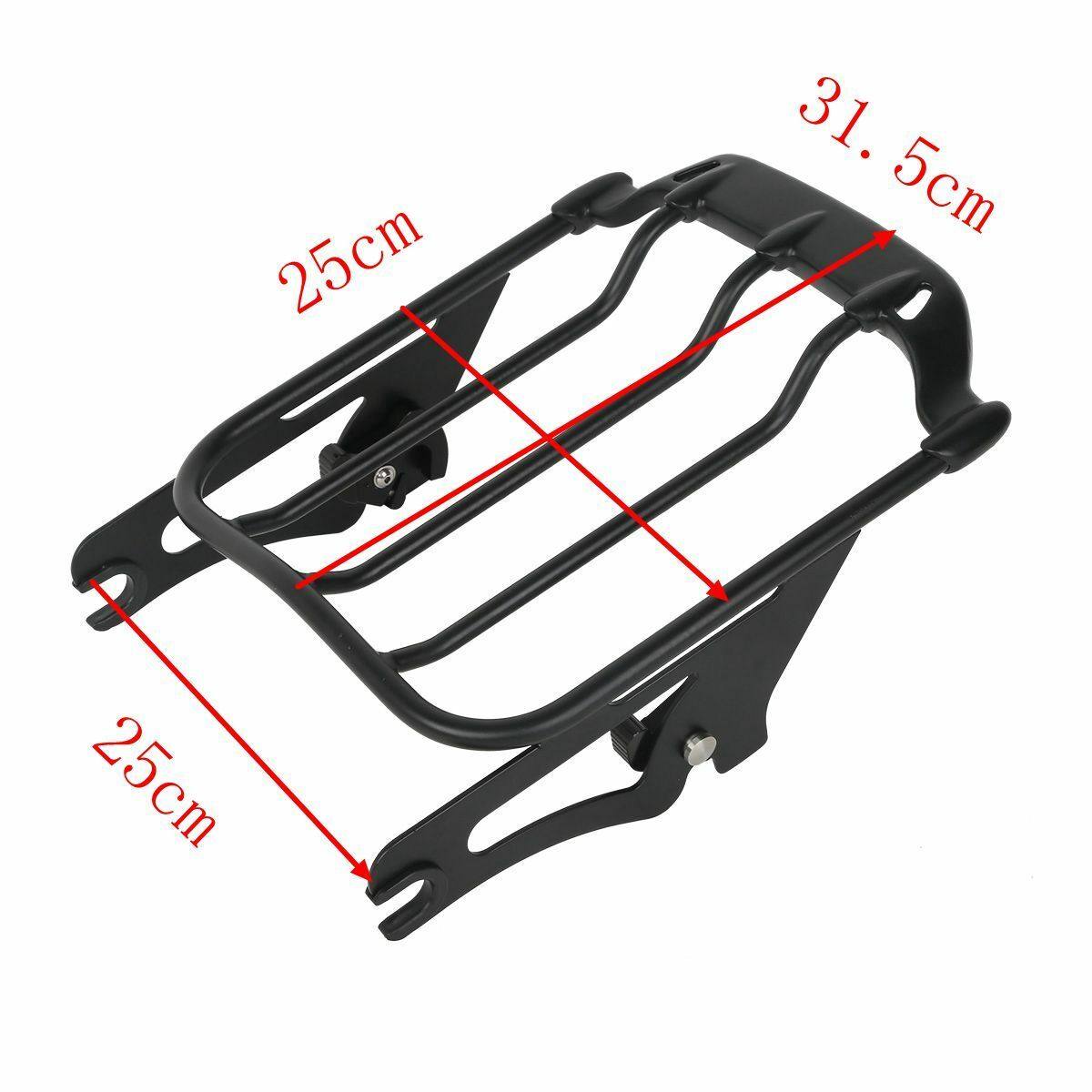 thumbnail image 2 of OUMURS Detachable Two-Up Luggage Rack For Harley Touring – Fits Road King, Street Glide 09-22 (Chrome) 2 of 5