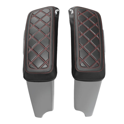Black & Red Saddlebag Lid Covers Fit For Harley Touring Street Glide 2014-2022 - Moto Life Products