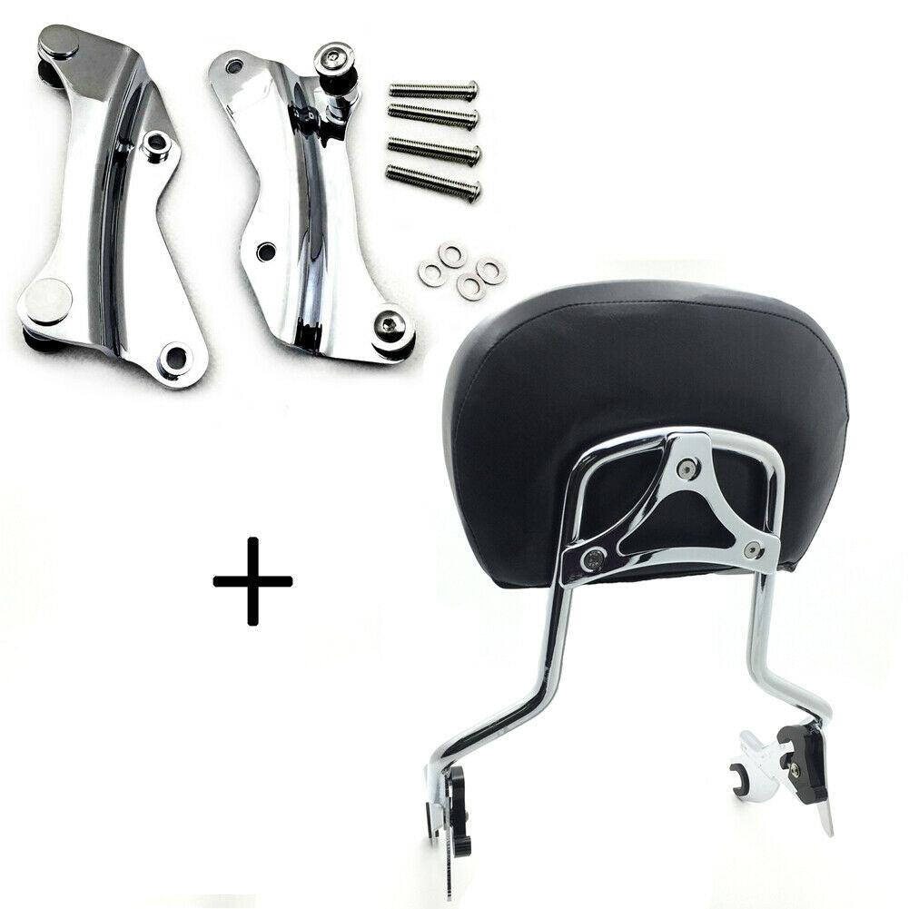 Chrome Backrest Sissy Bar pad Docking For 14-19 Harley Touring Road King - Moto Life Products