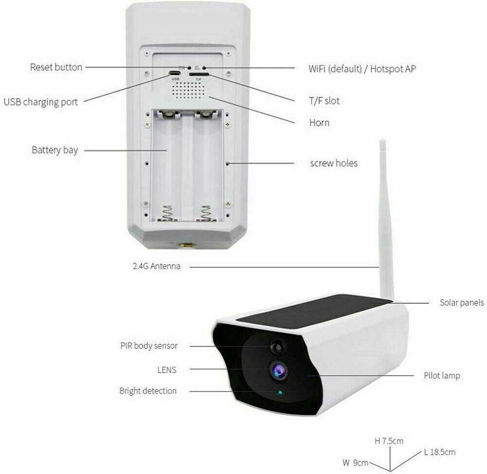 Solar Powered IP Camera 1080p WiFi Ip67 Night Vision Security 32gb Card Wireless - Moto Life Products