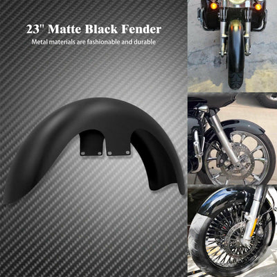 Matte Black 23" Wrap Front Fender Fit For Harley Touring Electra Street Glides - Moto Life Products