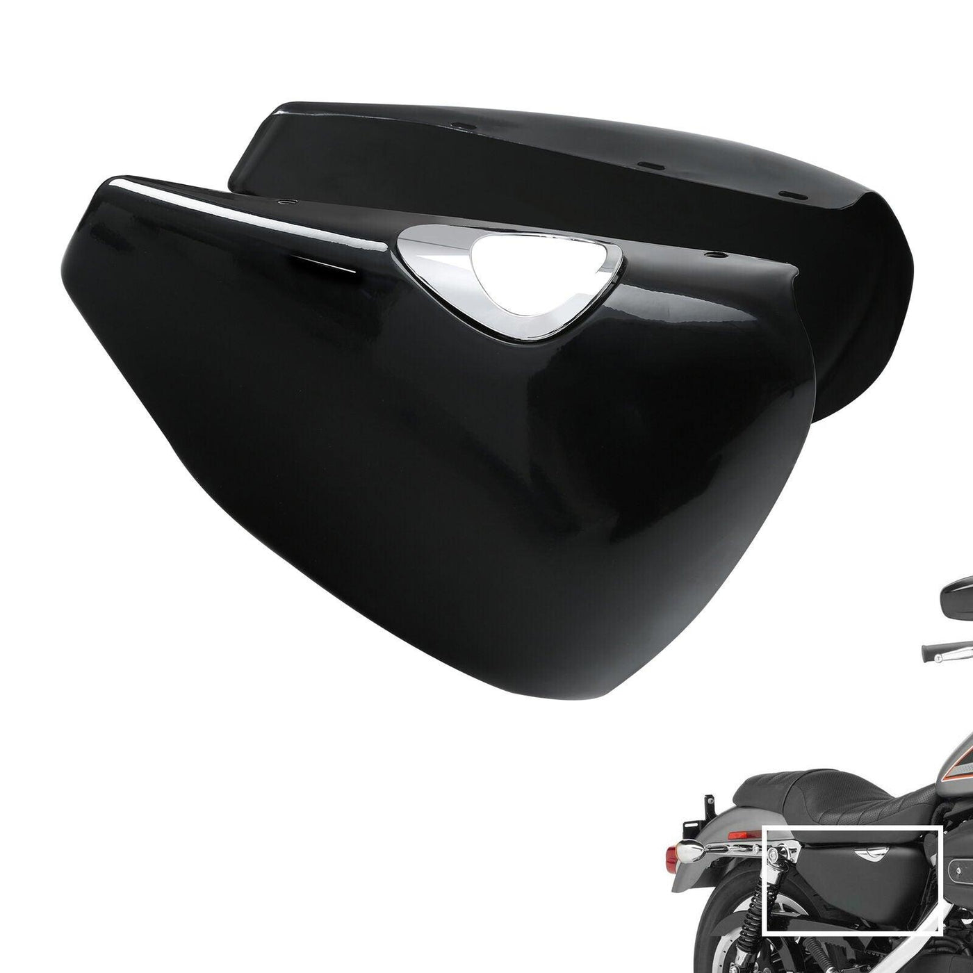 Left Right Battery Cover Fit For Harley Sportster Iron883 XL883N 2009-2013 Black - Moto Life Products