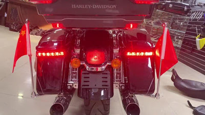 LED Saddle bag Run/Brake/Turn Lamp Light Chrome Housing Red Len for Harley 14-20 - Moto Life Products
