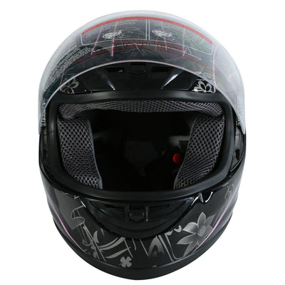 DOT Adult Pink Black Butterfly Full Face Motorcycle Offroad Sport Helmet S~XL - Moto Life Products