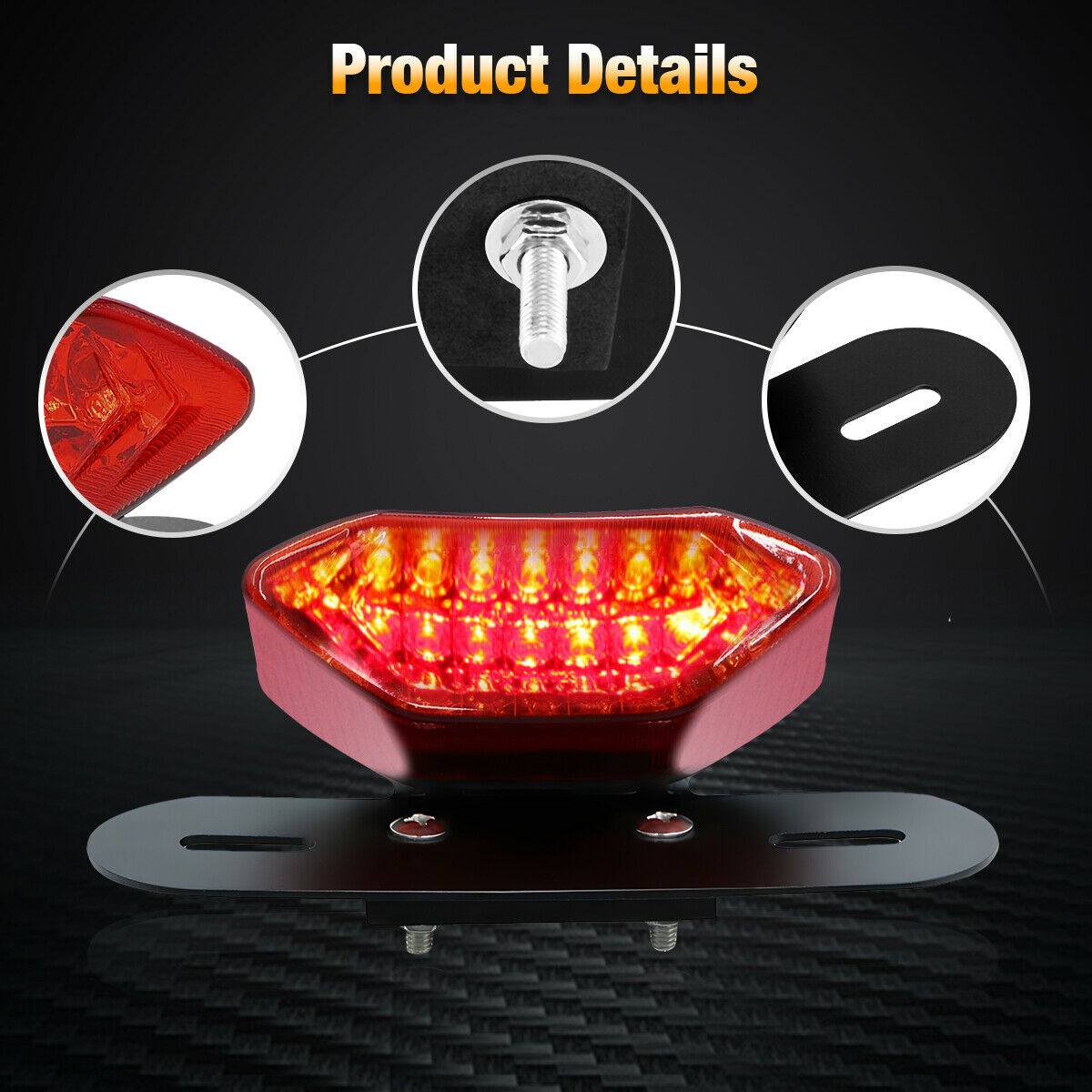 Universal Motorcycle LED Turn Signals Brake Integrated License Plate Tail Light - Moto Life Products