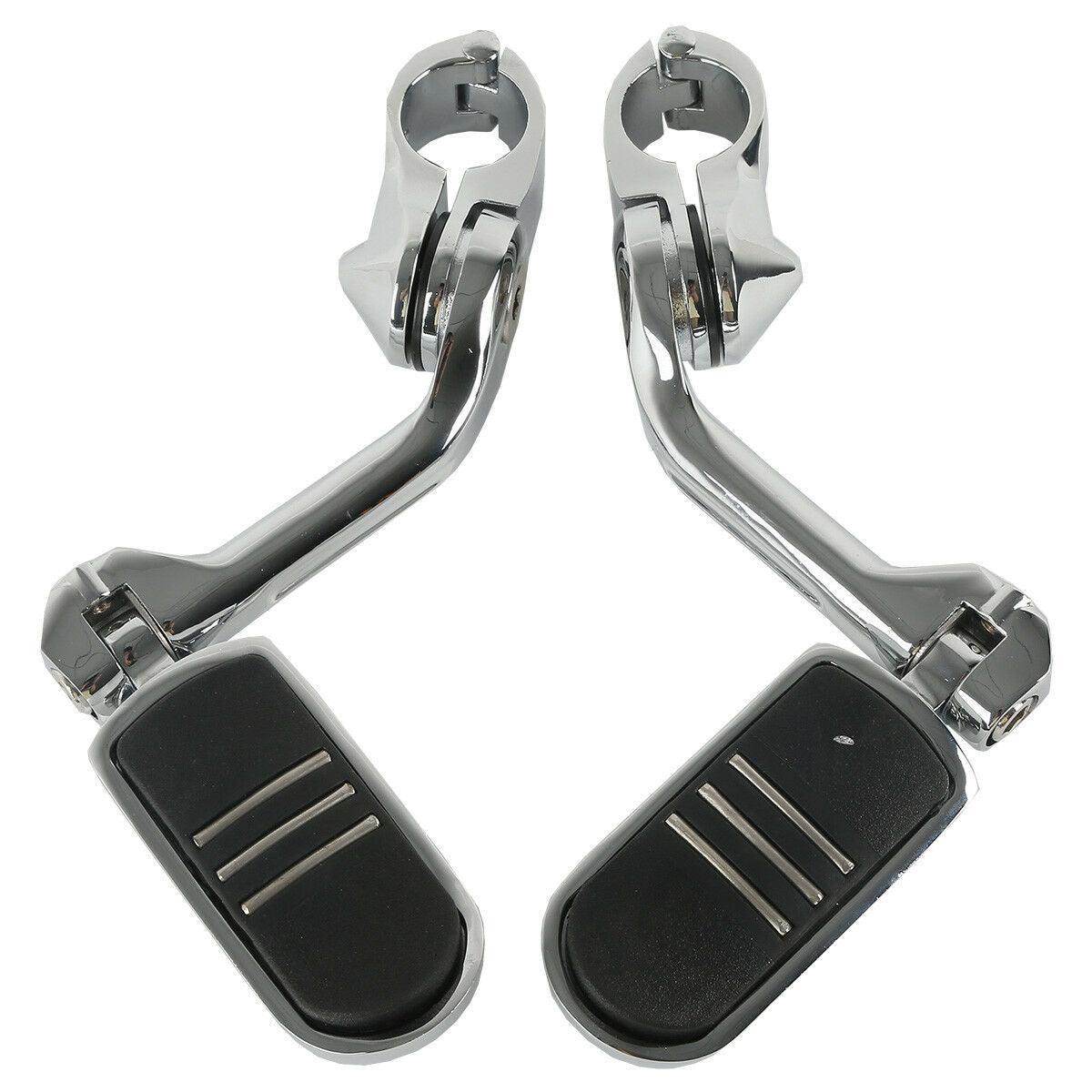 Chrome 1-1/4" Pegstreamliner Long Angled Highway Guard Foot Pegs For Harley - Moto Life Products