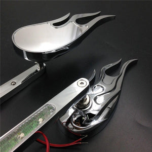 Chromed  LED Turn Signal  Mirrors Fit For all Harley-Davidson Models Softail Fat - Moto Life Products