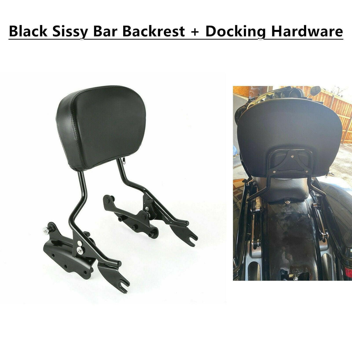 Detachable Backrest Sissy Bar+ Luggage Rack+Docking For Harley 14-21 Touring - Moto Life Products