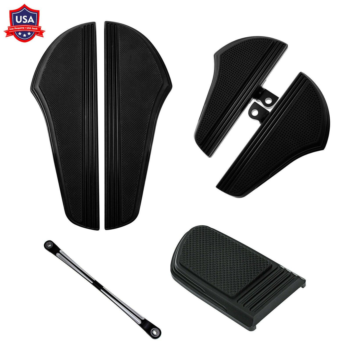 Defiance Driver Passenger Floorboards Brake Cover Shifter Lever Fit For Harley - Moto Life Products