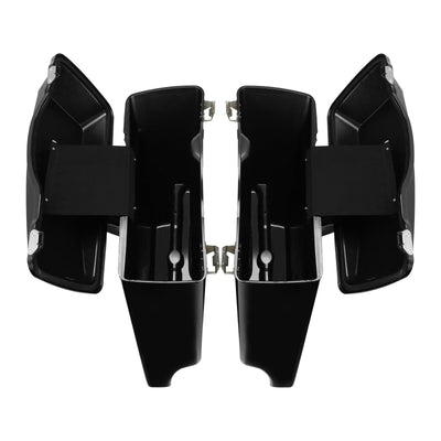 5" Vivid Black Stretched Saddlebags Fit For 93-13 Harley Touring Road King Glide - Moto Life Products
