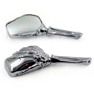 Motorcycle Chrome Skull Skeleton Hand Side Rearview Mirrors For Harley Davidson - Moto Life Products