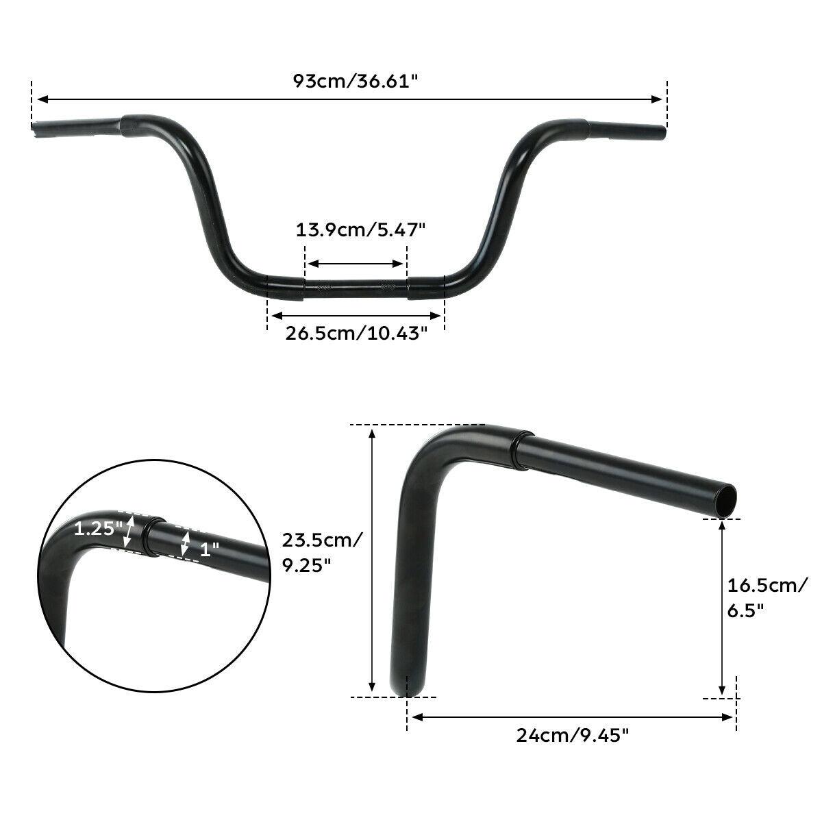 10''-18'' Rise Hanger Handlebar Bars Fit For Harley FLST FXST Sportster 883 1200 - Moto Life Products
