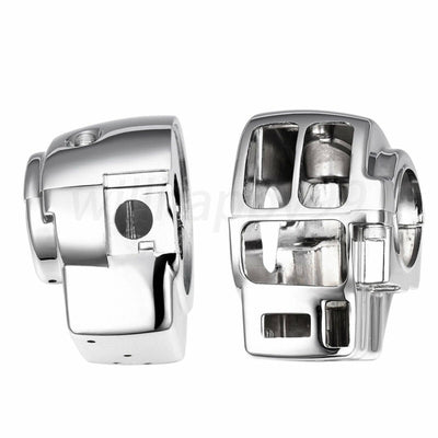 Chrome Switch Housing Cover +10Pcs Caps Fit for Harley Electra/Road Glide 96-13 - Moto Life Products