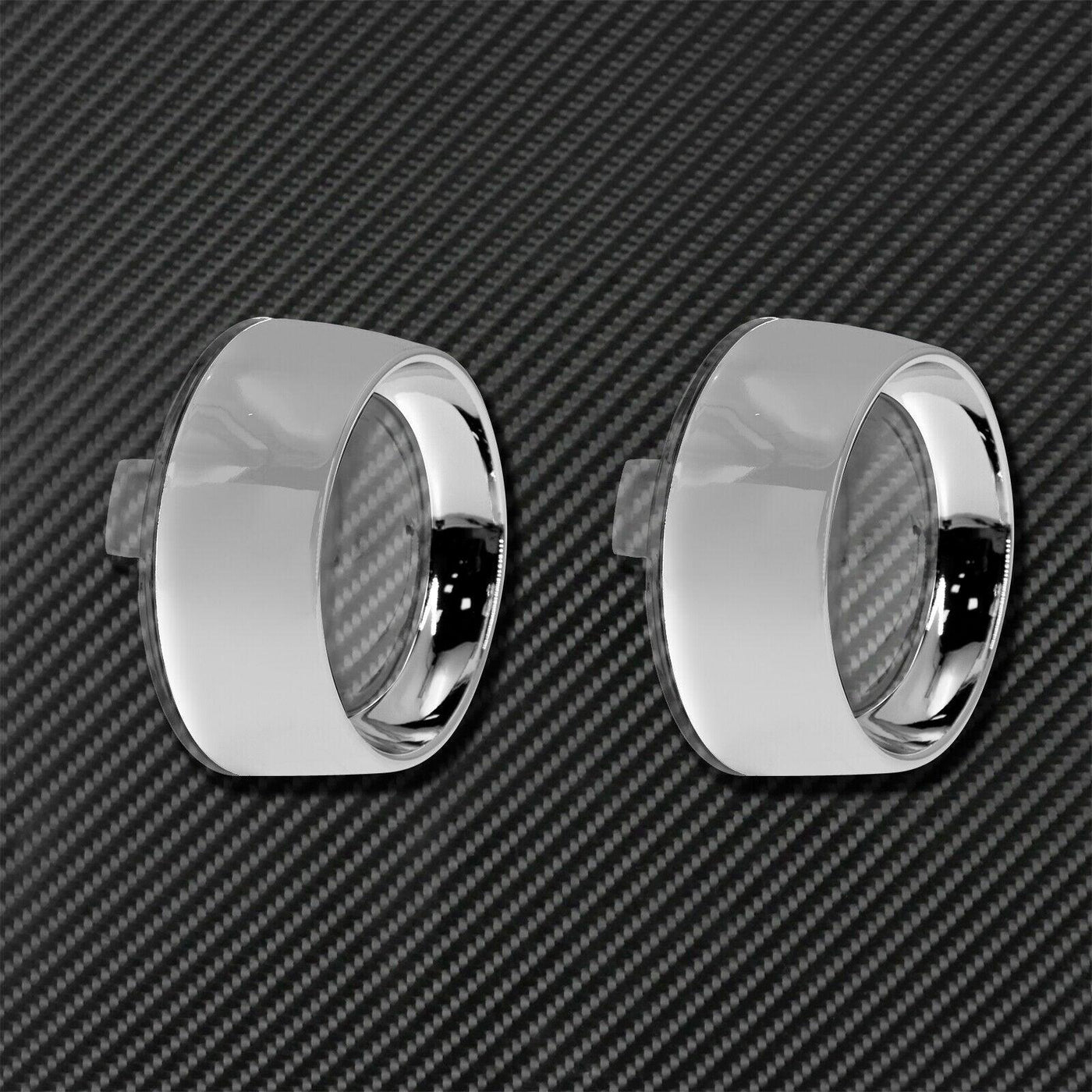 Chrome Clear Trim Ring Bullet Turn Signal Lens Cover Fit For Harley Softail Dyna - Moto Life Products