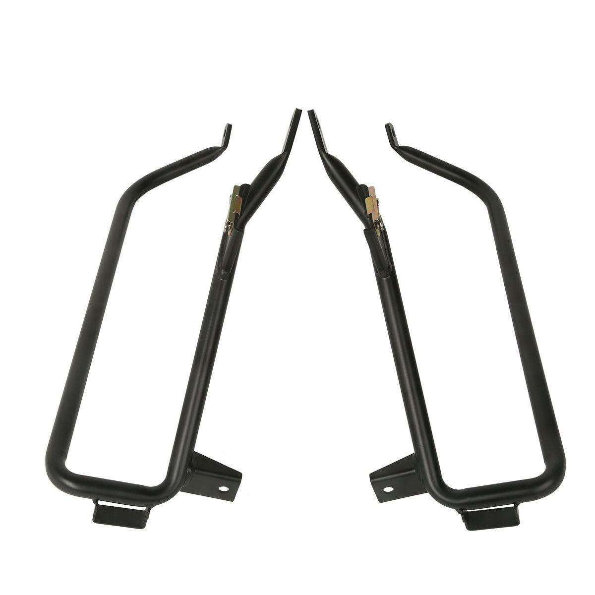 Chrome/Black Saddlebag Support Brackets Fit For Harley Road Street Glide 09-13 - Moto Life Products