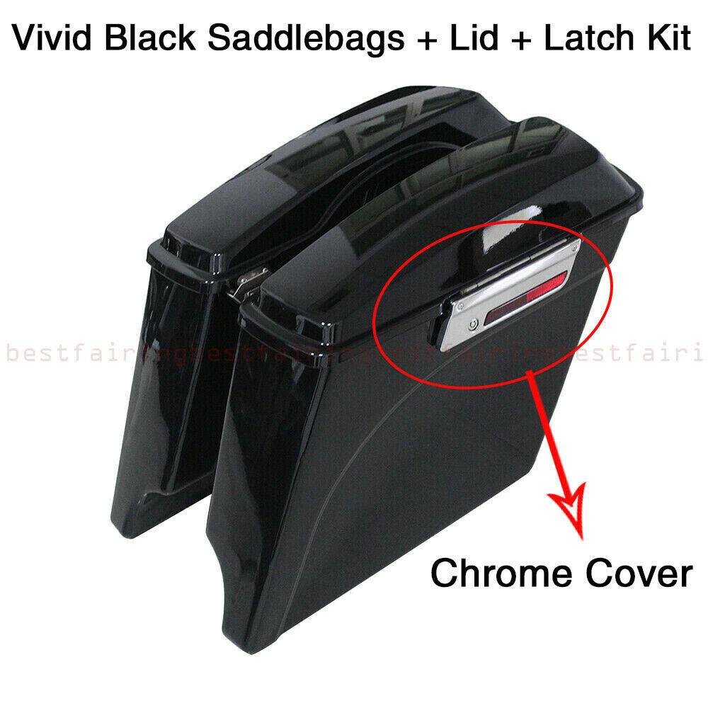 5" Stretched Extended Hard Saddle Bags For Harley Touring Road King Glide 93-13 - Moto Life Products