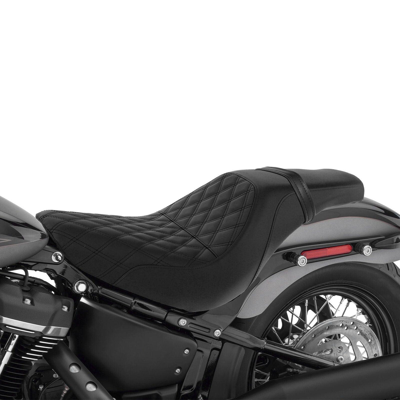 Black Driver Passenger Seat Fit For Harley Street Bob Softail 2018-2022 Deluxe - Moto Life Products