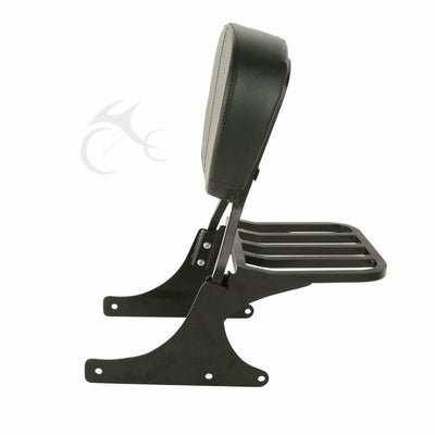 Black Rigid Backrest Sissy Bar Luggage Rack Fit For Harley Softail 1984-2005 - Moto Life Products