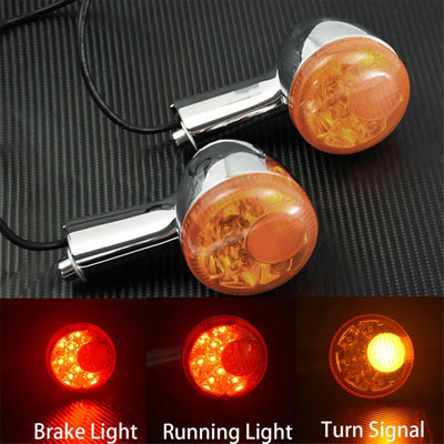 Rear Chrome Running Brake Turn Signal Indicator Light Fit For Sportster 1992-17 - Moto Life Products