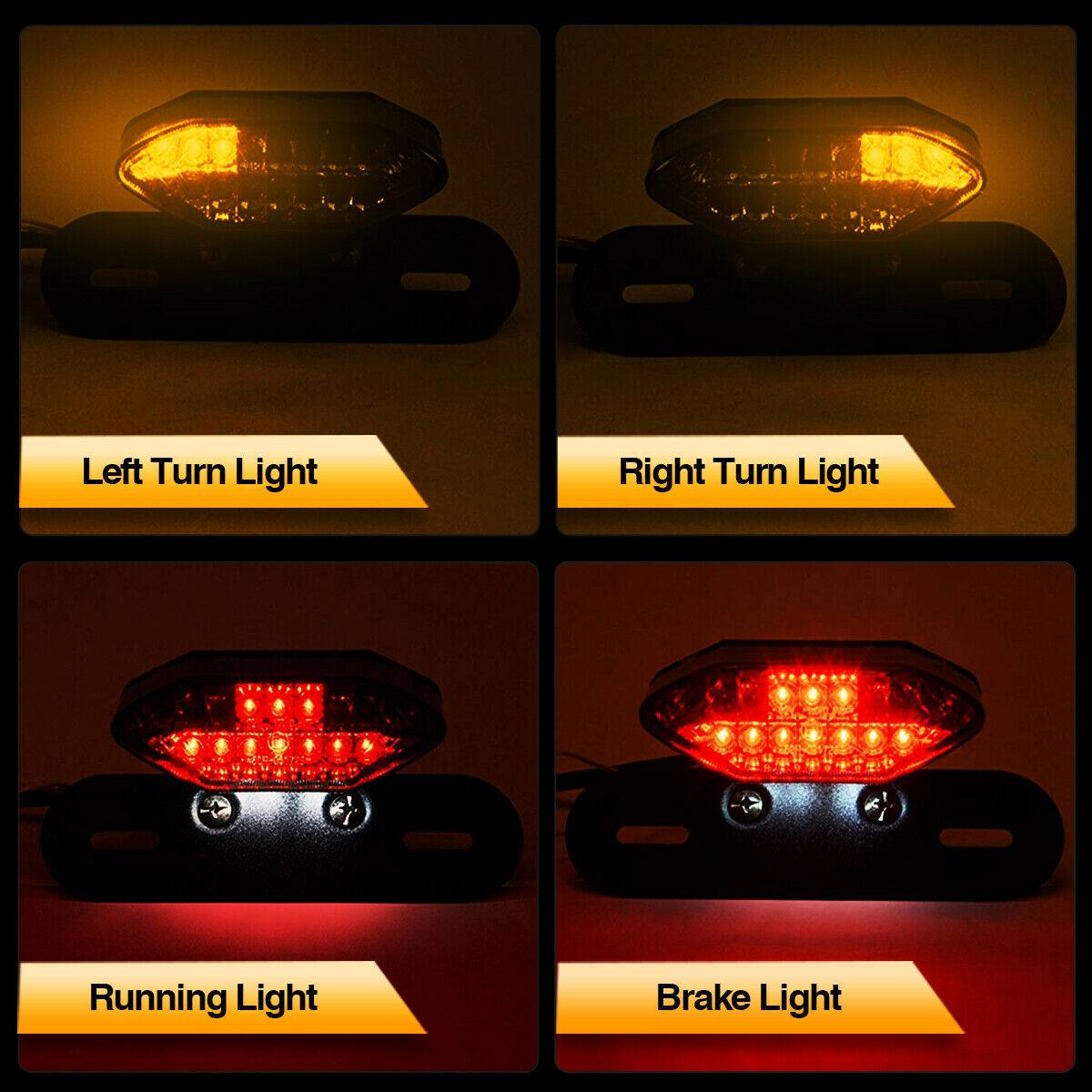 Universal Motorcycle LED Turn Signals Brake Integrated License Plate Tail Light - Moto Life Products