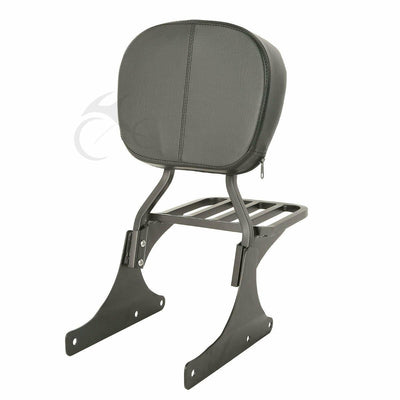 Black Rigid Backrest Sissy Bar Luggage Rack Fit For Harley Softail 1984-2005 - Moto Life Products