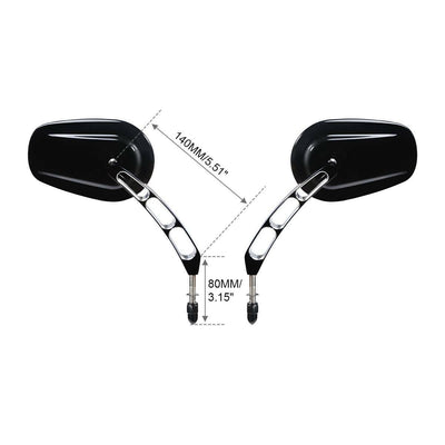 8mm Rear Black View Mirrors For Harley Touring Road King Street Road Glide Ultra - Moto Life Products